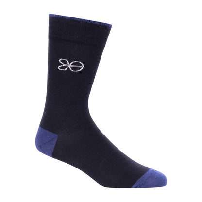 Blue-Grey - Lifestyle - Crosshatch Mens Milato Crew Socks (Pack of 5)