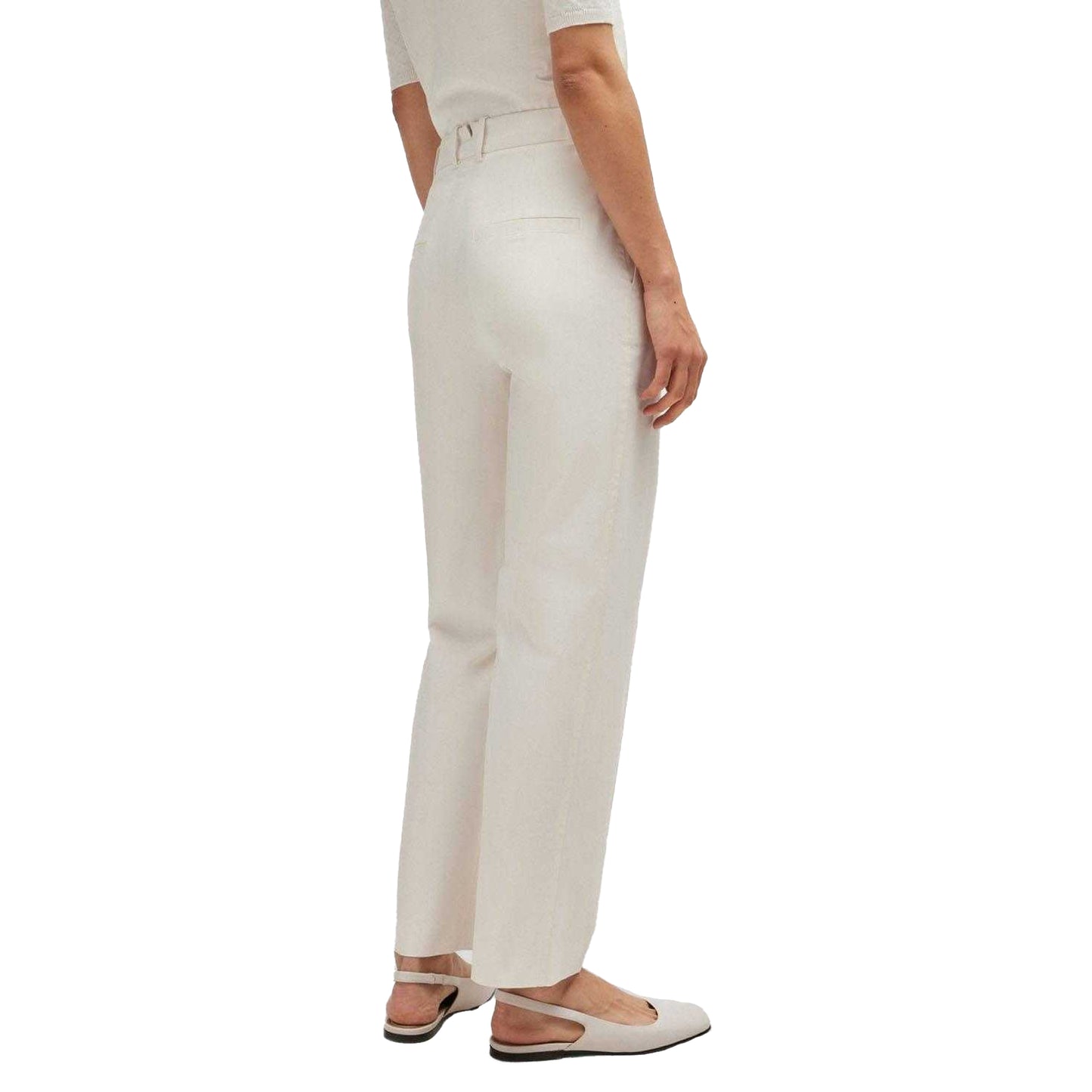 White - Back - Boss Womens-Ladies Takareni Regular Trousers