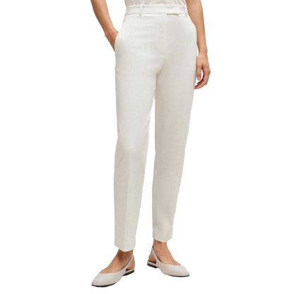 White - Side - Boss Womens-Ladies Takareni Regular Trousers