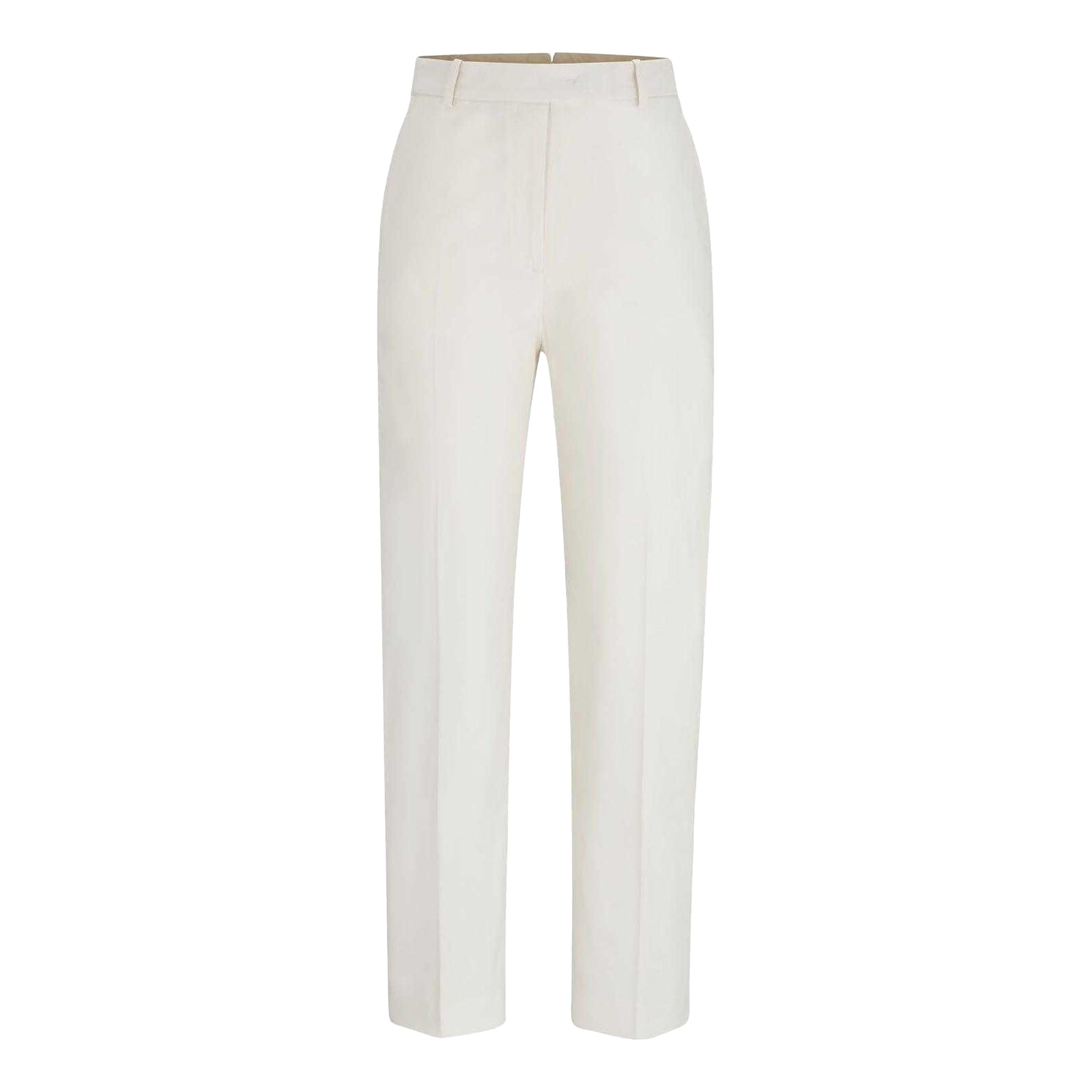 White - Front - Boss Womens-Ladies Takareni Regular Trousers