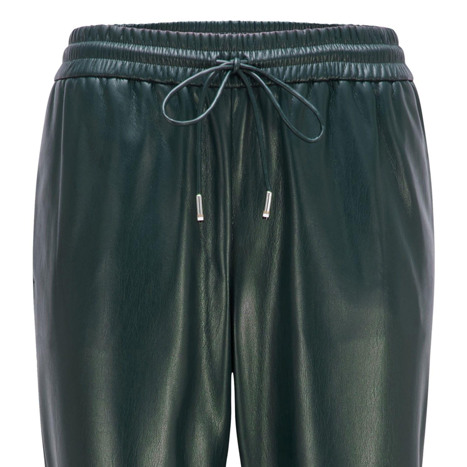 Green - Back - Boss Womens-Ladies Talilia Leather Trousers