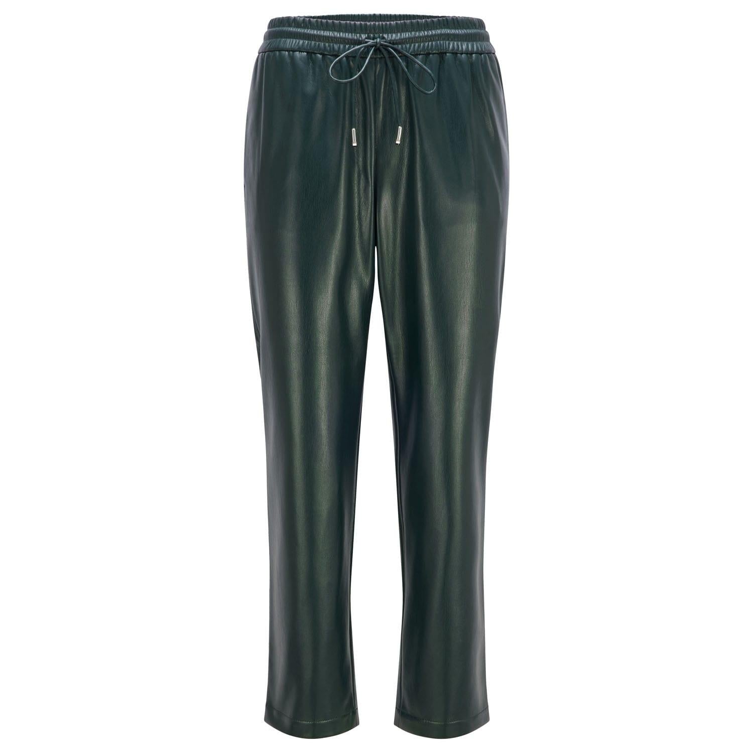 Green - Front - Boss Womens-Ladies Talilia Leather Trousers