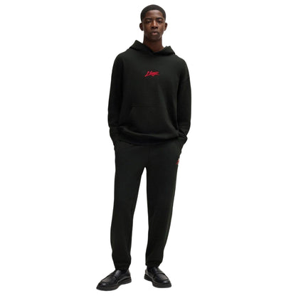 Black - Pack Shot - Hugo Mens Dlogolong Logo Hoodie