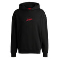 Black - Front - Hugo Mens Dlogolong Logo Hoodie
