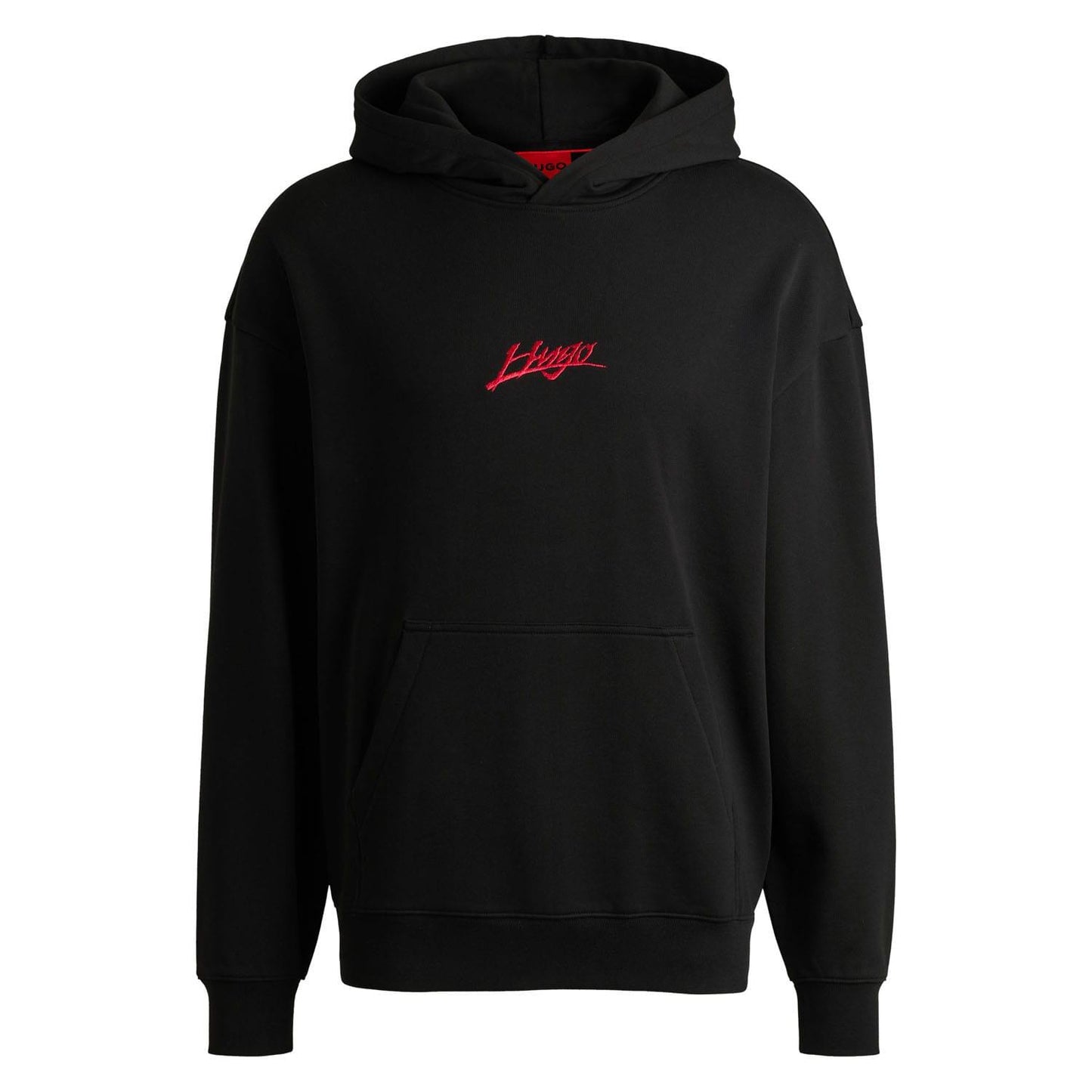 Black - Front - Hugo Mens Dlogolong Logo Hoodie