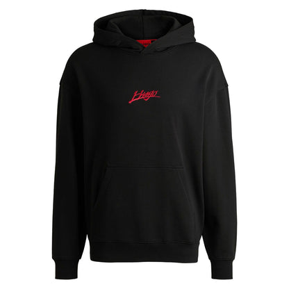 Black - Front - Hugo Mens Dlogolong Logo Hoodie