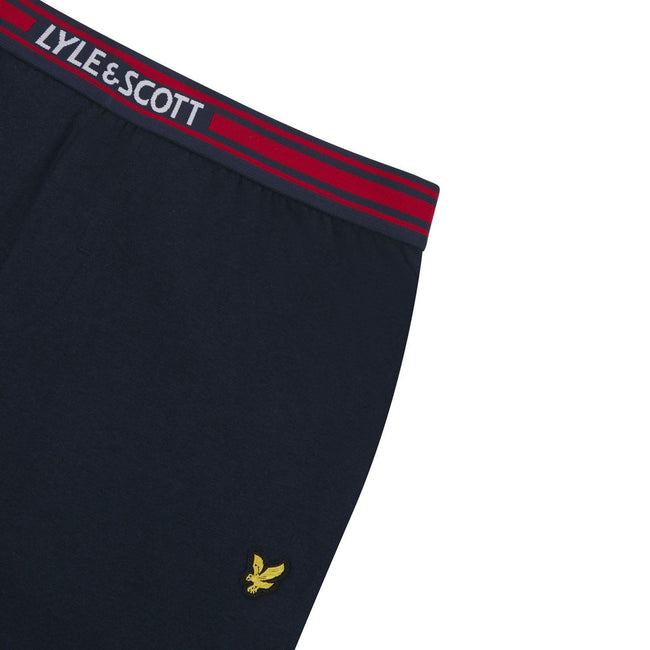 White-Navy - Pack Shot - Lyle & Scott Boys Long Pyjama Set
