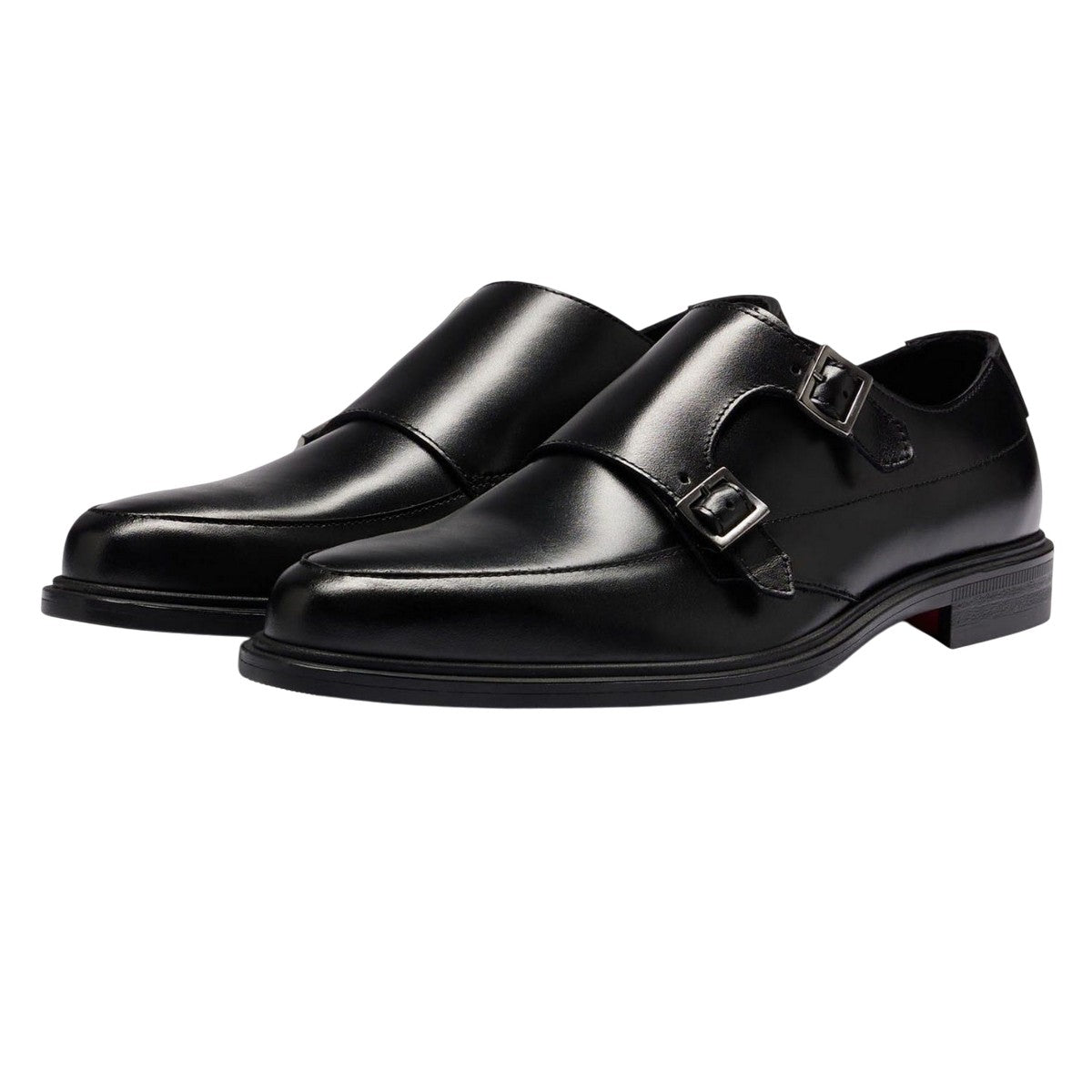 Black - Pack Shot - Hugo Mens Kerr Monk Cow Leather Shoes