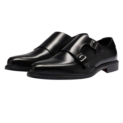 Black - Pack Shot - Hugo Mens Kerr Monk Cow Leather Shoes