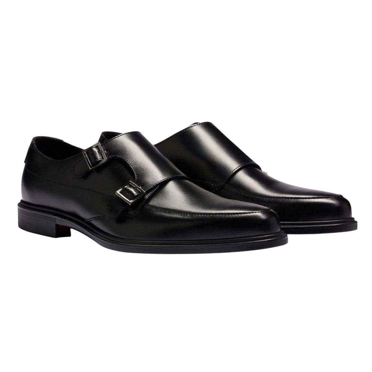 Black - Front - Hugo Mens Kerr Monk Cow Leather Shoes