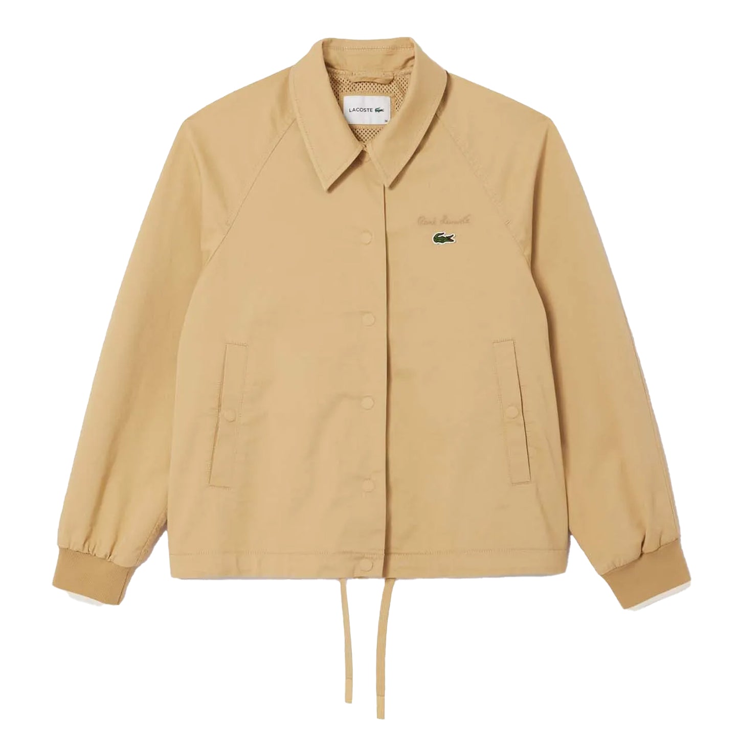Beige - Front - Lacoste Womens-Ladies Oversized Jacket