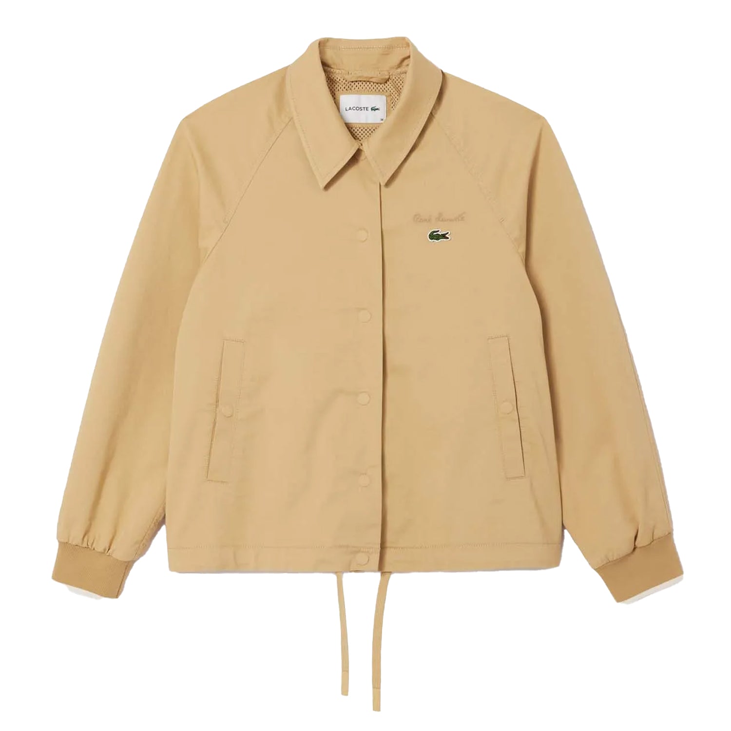 Beige - Front - Lacoste Womens-Ladies Oversized Jacket