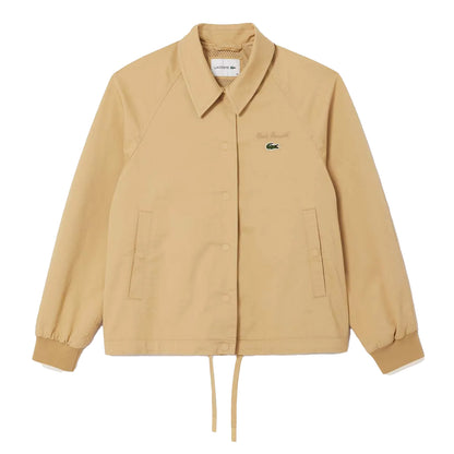 Beige - Front - Lacoste Womens-Ladies Oversized Jacket