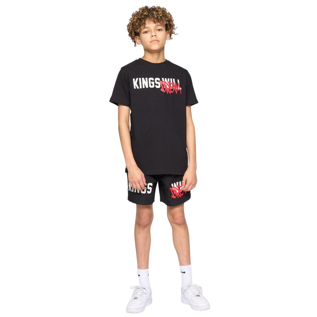 Black - Pack Shot - Kings Will Dream Boys Tagged Swim Shorts