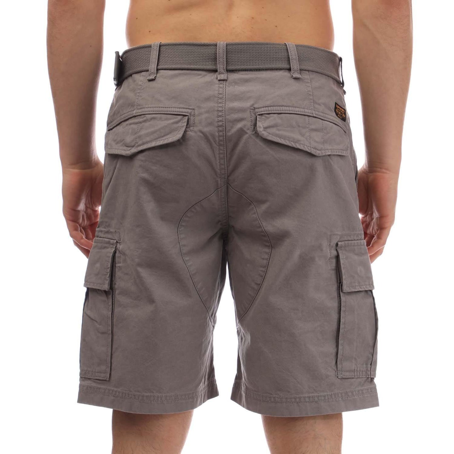 Grey - Back - Superdry Mens Vintage Heavy Cargo Shorts