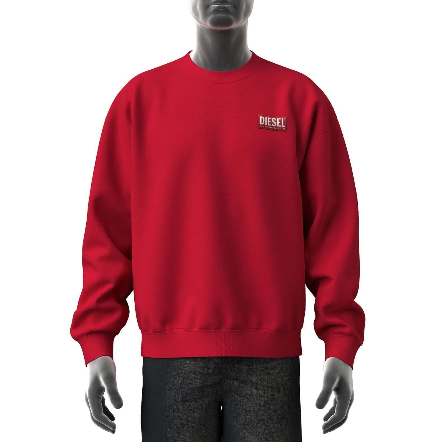 Red - Front - Diesel Mens S-Nlabel Sweatshirt
