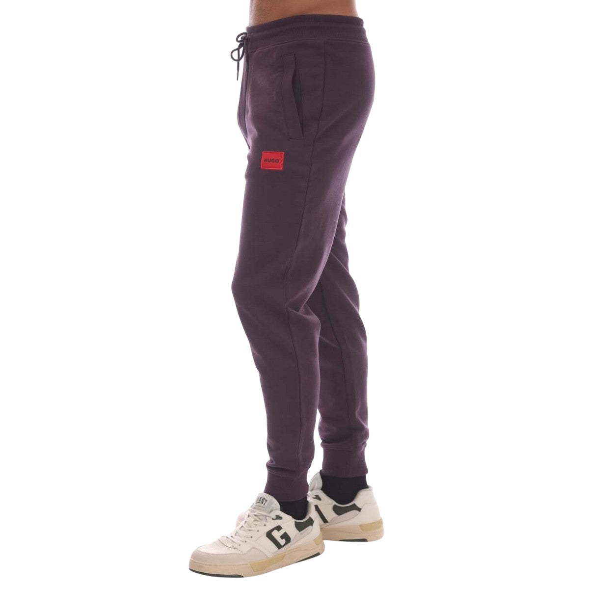 Purple - Side - Hugo Mens Red Logo Jogging Bottoms
