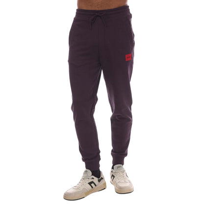 Purple - Front - Hugo Mens Red Logo Jogging Bottoms