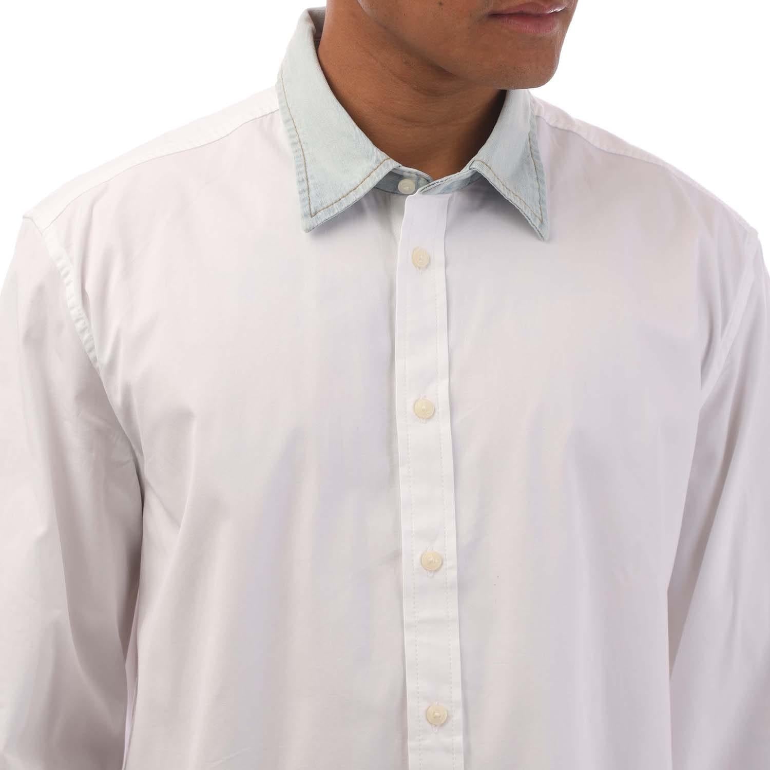 White - Side - Diesel Mens S-Holls Regular Shirt