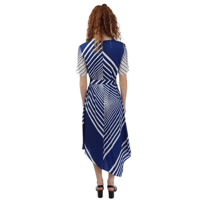 Blue-White - Back - Boss Womens-Ladies Divanka Casual Dress