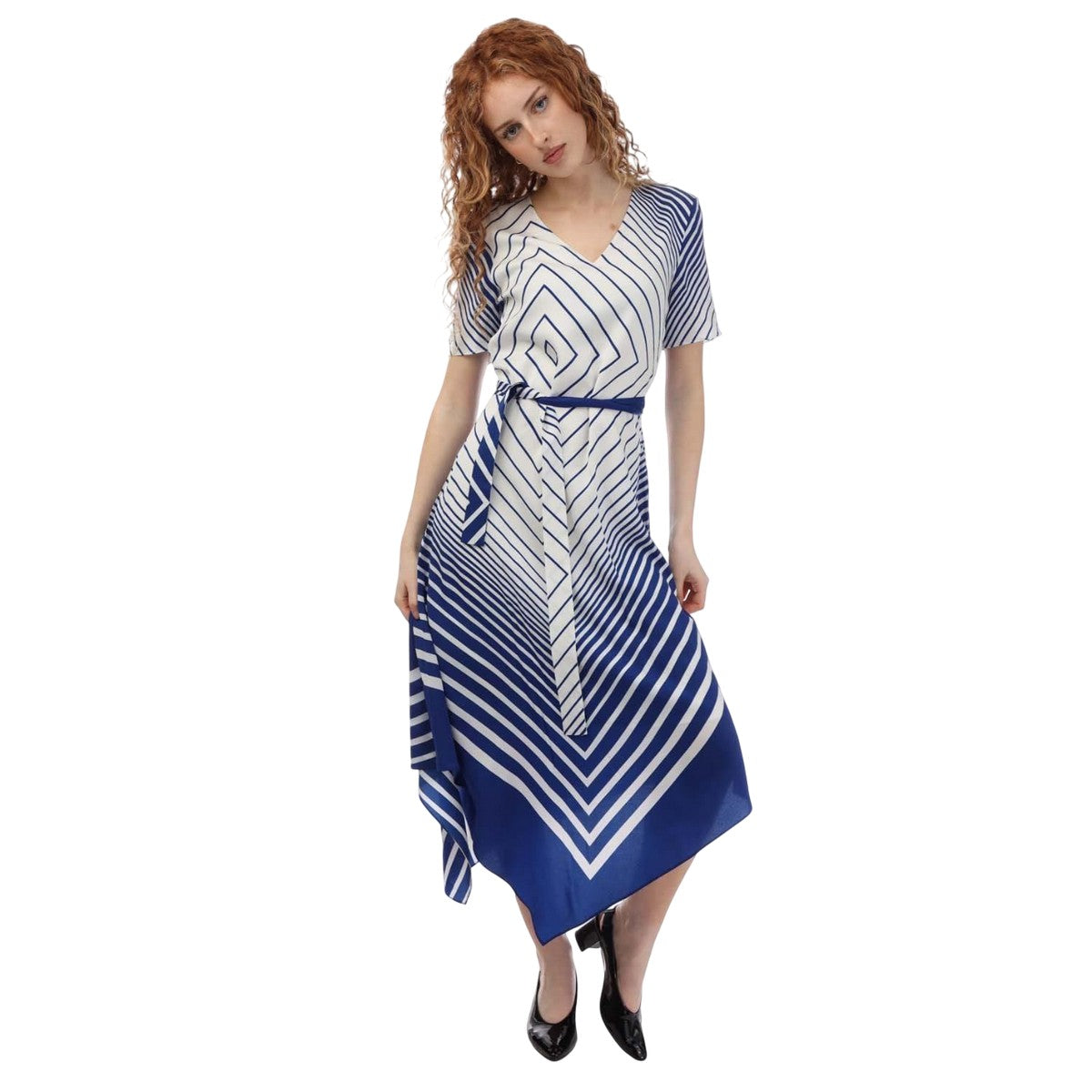 Blue-White - Front - Boss Womens-Ladies Divanka Casual Dress