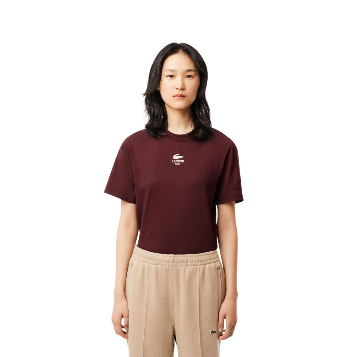 Maroon Red - Pack Shot - Lacoste Unisex Adult Signature Cotton T-Shirt