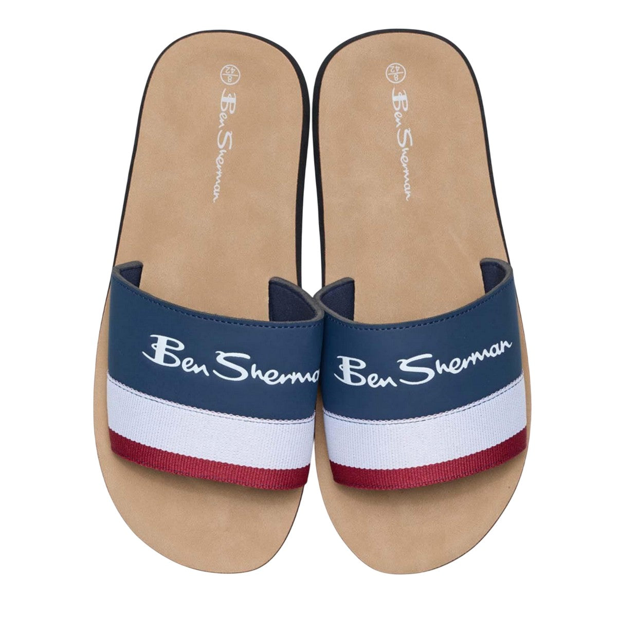 Blue-White-Red - Side - Ben Sherman Mens Ormond Slides