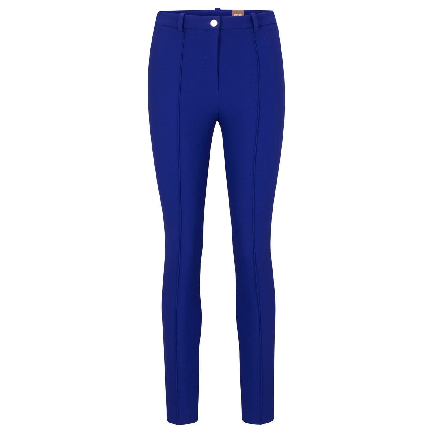 Blue - Front - Boss Womens-Ladies Tanaina3 Slim Trousers