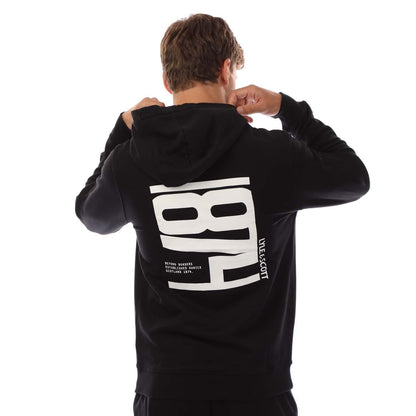 Black-White - Back - Lyle & Scott Mens 1874 Vertical Hoodie