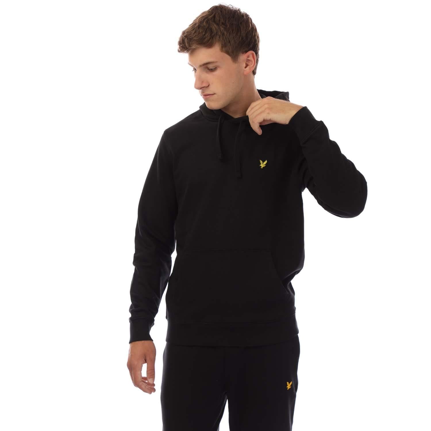 Black-White - Front - Lyle & Scott Mens 1874 Vertical Hoodie