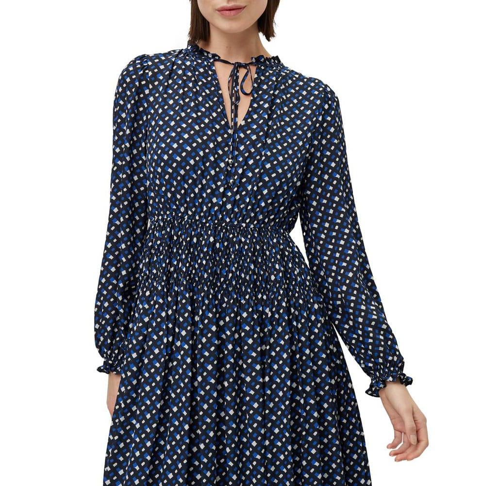 Blue - Side - Boss Womens-Ladies Dasota1 Midi Dress