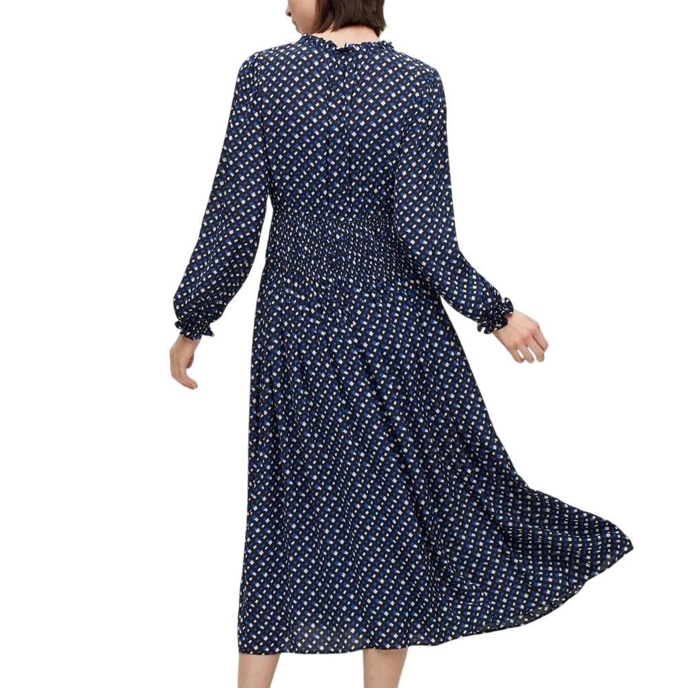 Blue - Back - Boss Womens-Ladies Dasota1 Midi Dress