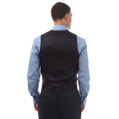 Navy - Back - Hugo Boss Mens Vin194 Waistcoat