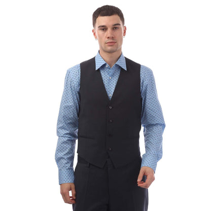 Navy - Front - Hugo Boss Mens Vin194 Waistcoat