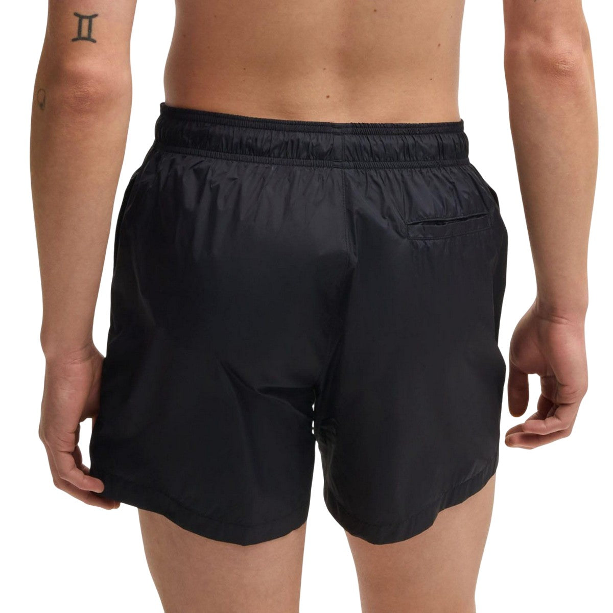 Black - Back - Hugo Mens Stacked Logo Swim Shorts