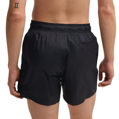 Black - Back - Hugo Mens Stacked Logo Swim Shorts
