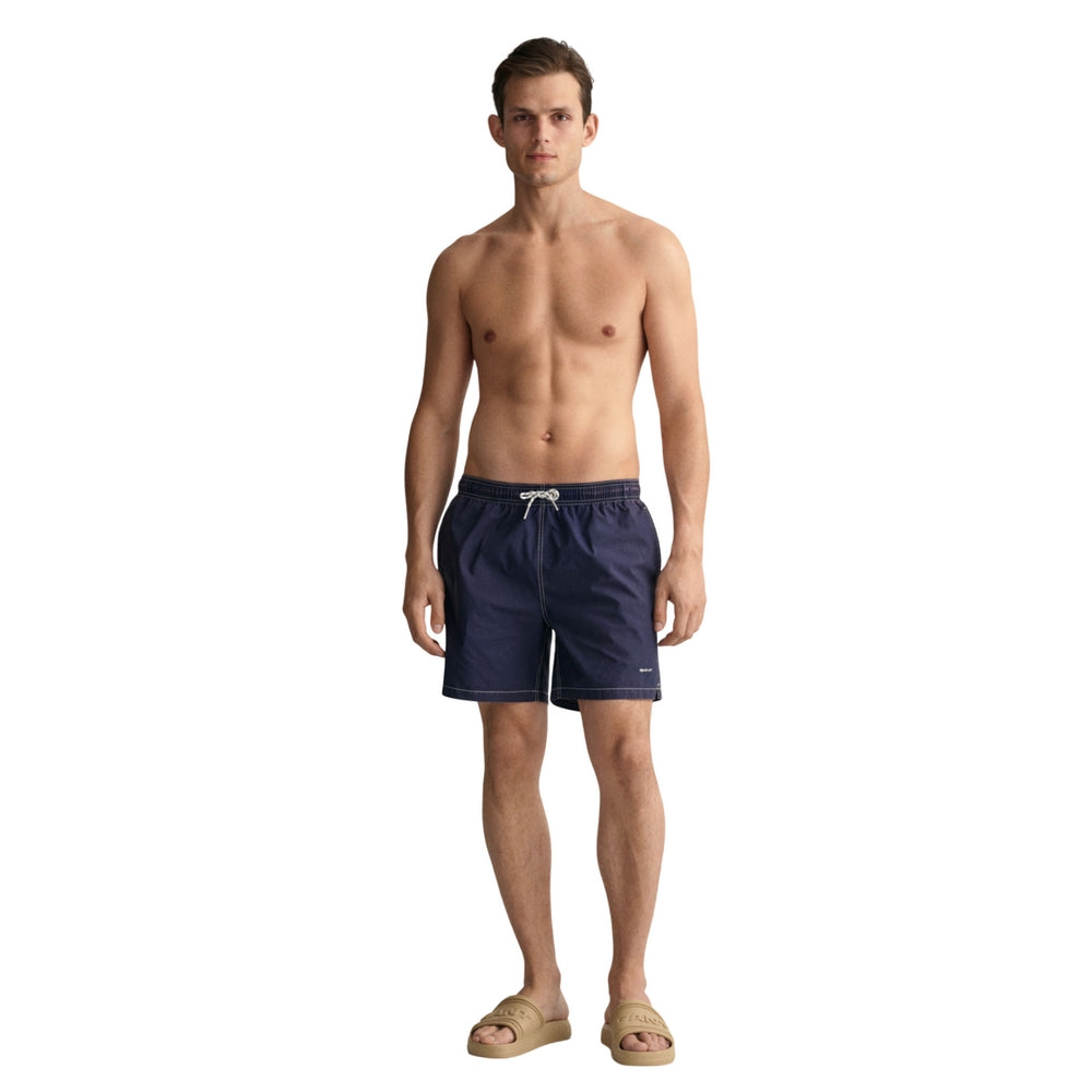 Blue - Pack Shot - Gant Mens Plain Classic Swim Shorts