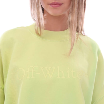 Yellow - Side - Off-White Womens-Ladies Laundry Over Crew Neck Sweatshirt