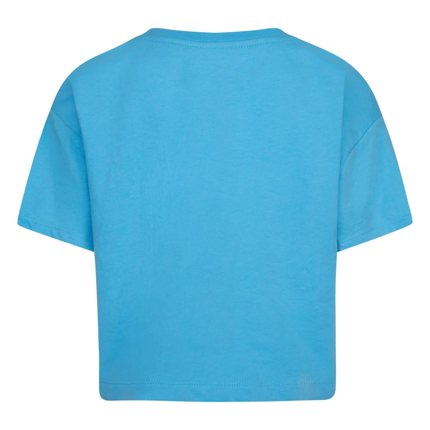 Blue-Pink - Back - Nike Girls Futura Digital Print T-Shirt