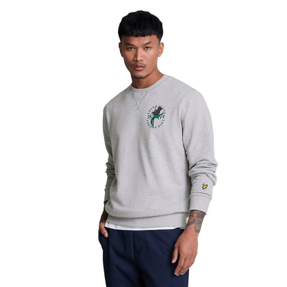 Grey - Lifestyle - Lyle & Scott Mens Thistle Back Print Sweatshirt