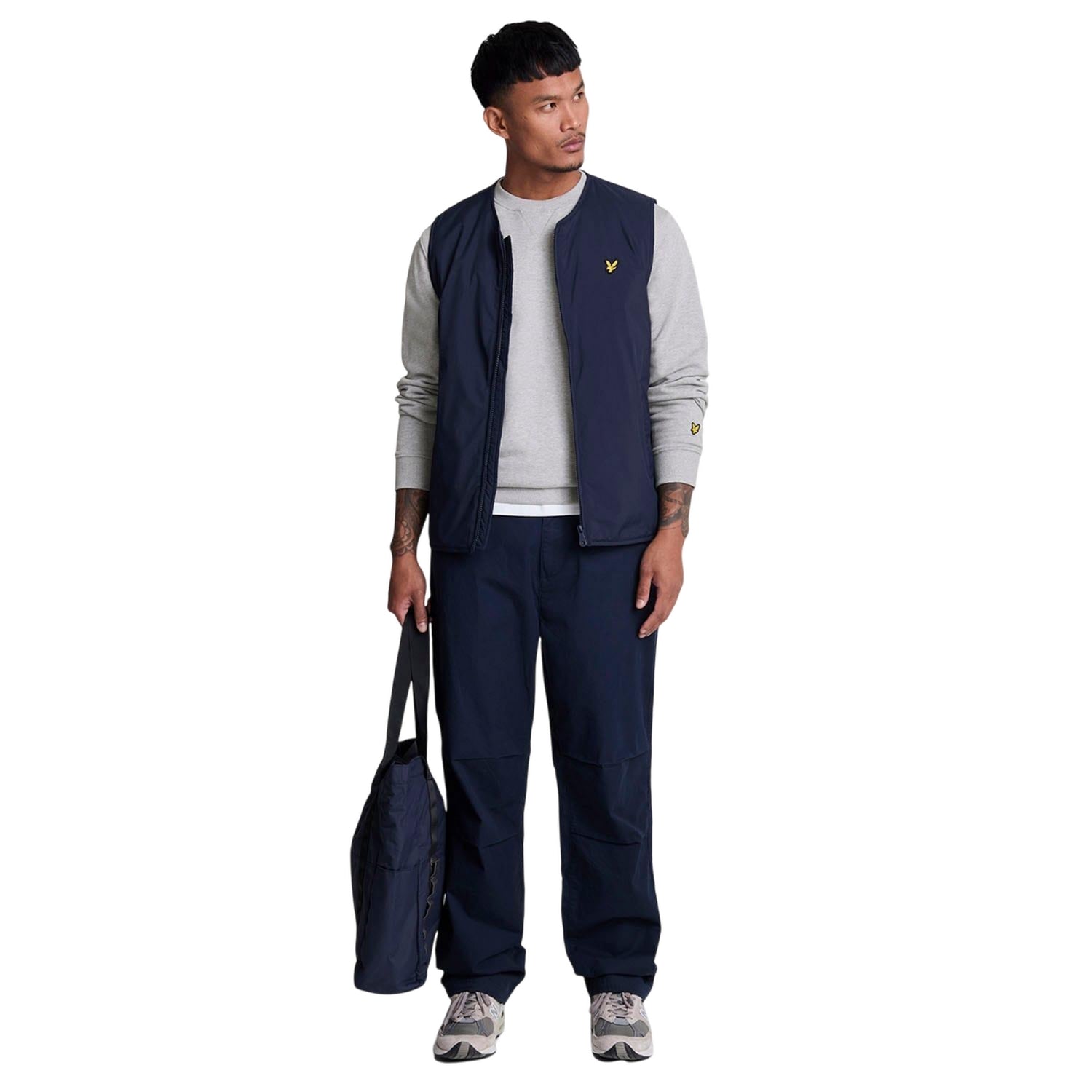 Grey - Pack Shot - Lyle & Scott Mens Thistle Back Print Sweatshirt