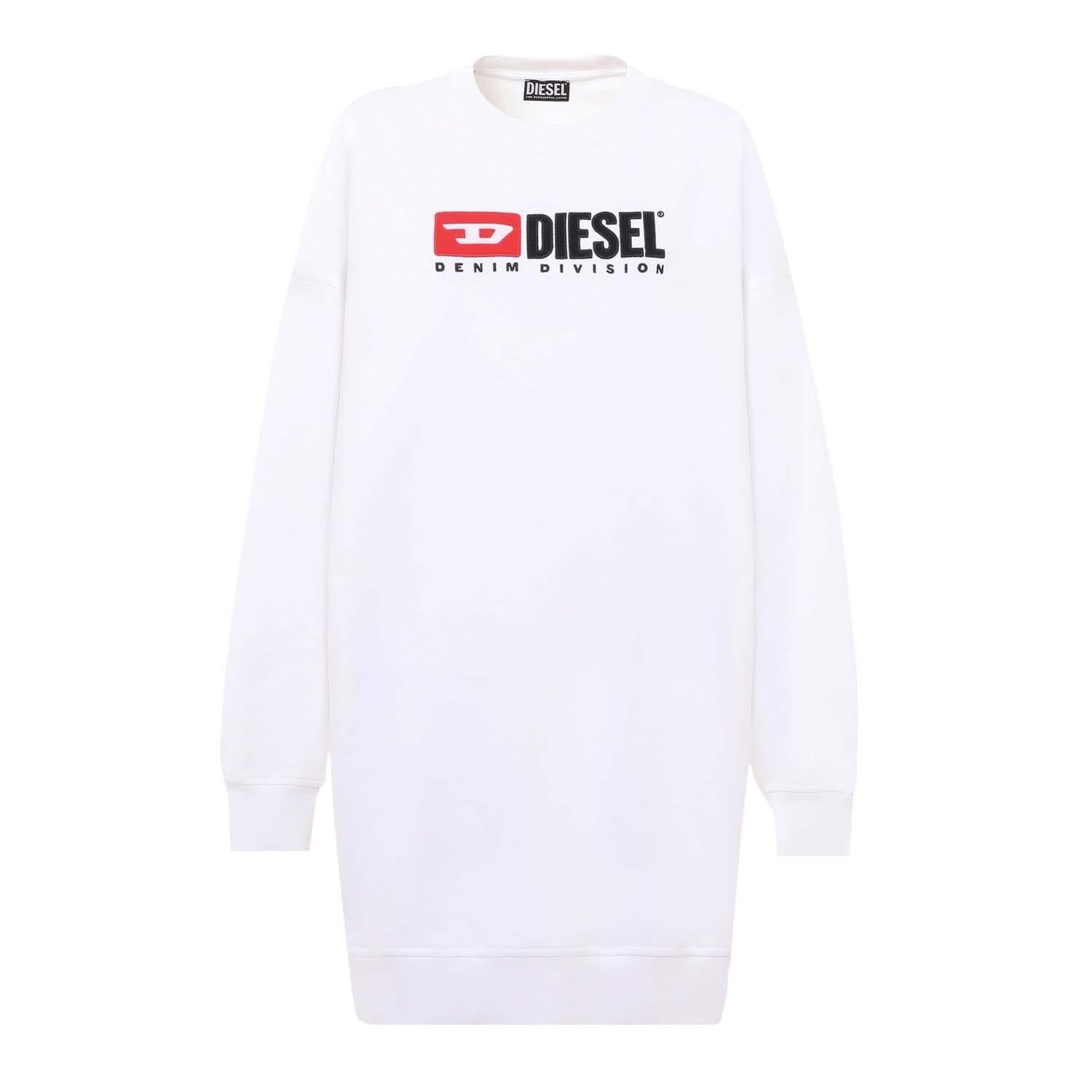 White - Front - Diesel Mens D-Robbie-Div Oversized Sweatshirt