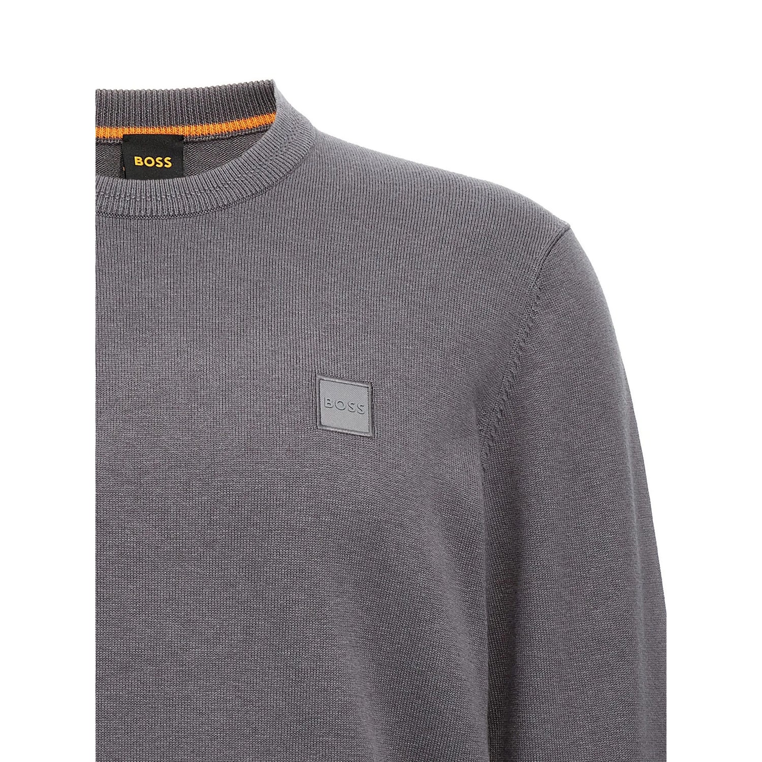 Light Grey - Side - Hugo Boss Mens Kanovano Cotton Cashmere Sweatshirt
