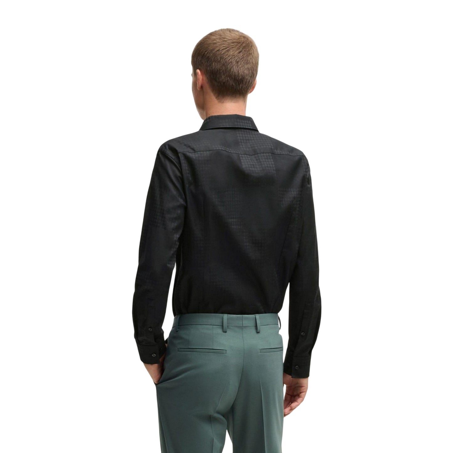Black - Back - Hugo Mens Kenno Checkerboard Shirt