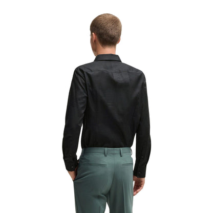 Black - Back - Hugo Mens Kenno Checkerboard Shirt