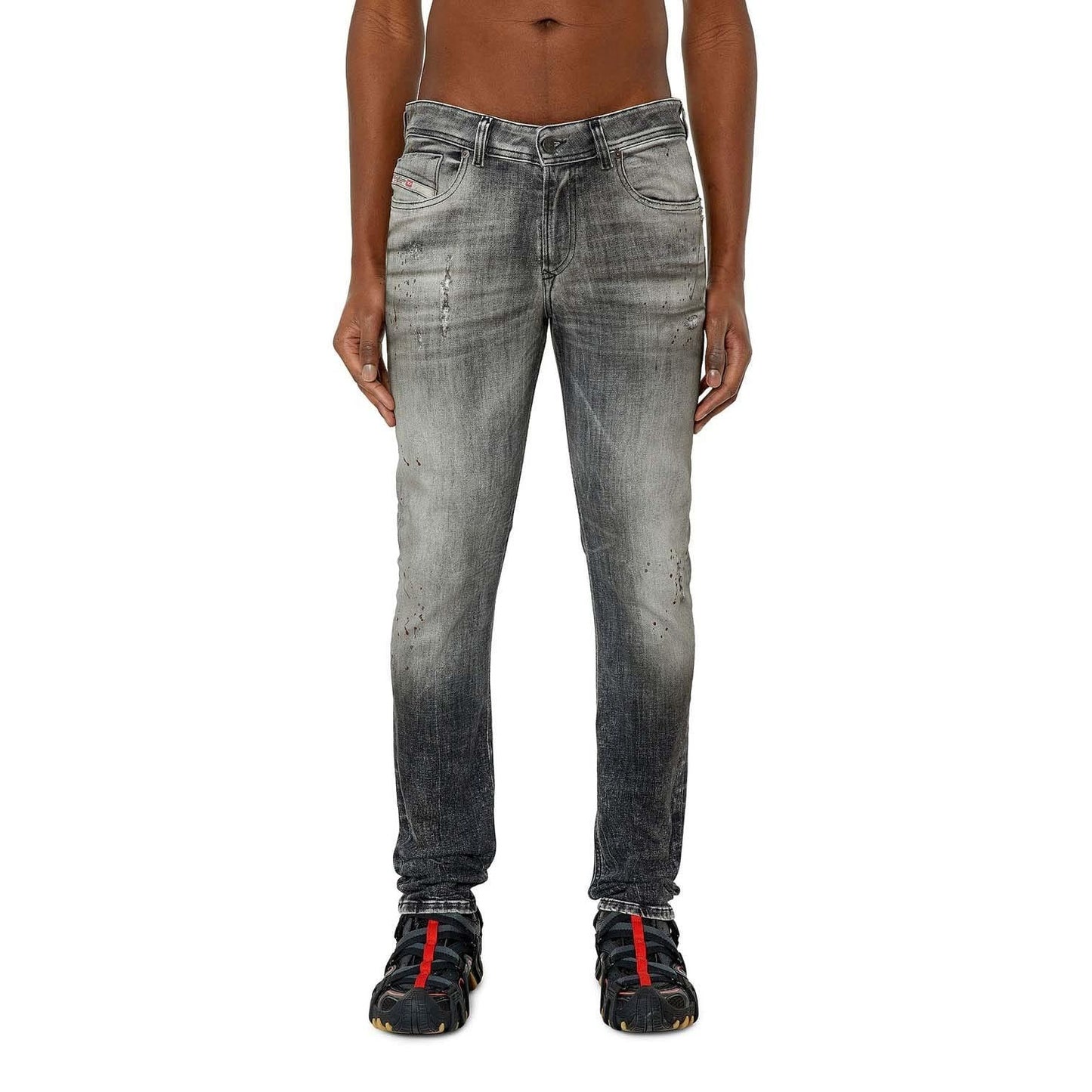 Black-Grey - Side - Diesel Mens 1979 Sleenker Low Rise Skinny Jeans