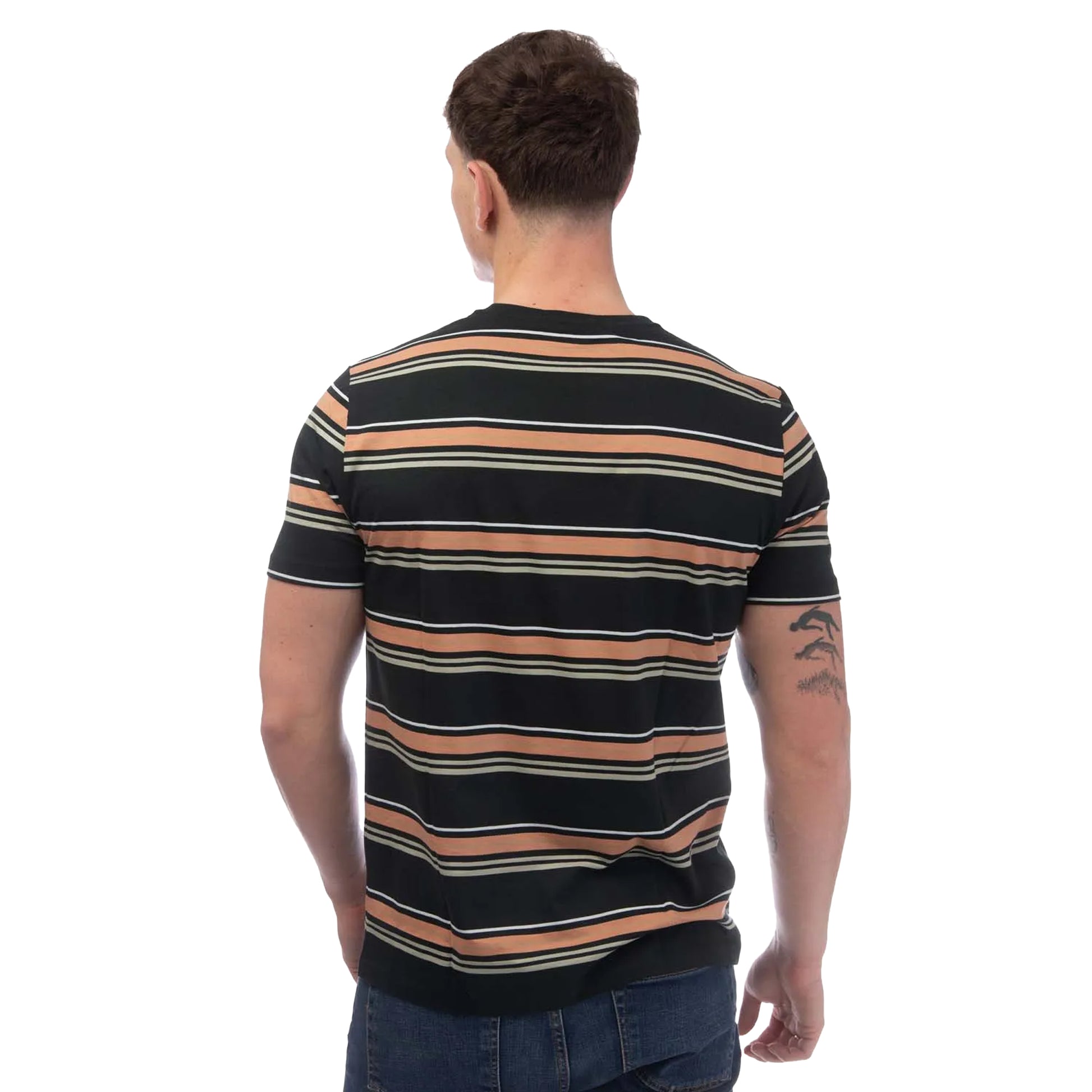 Green - Back - Fred Perry Mens Striped T-Shirt