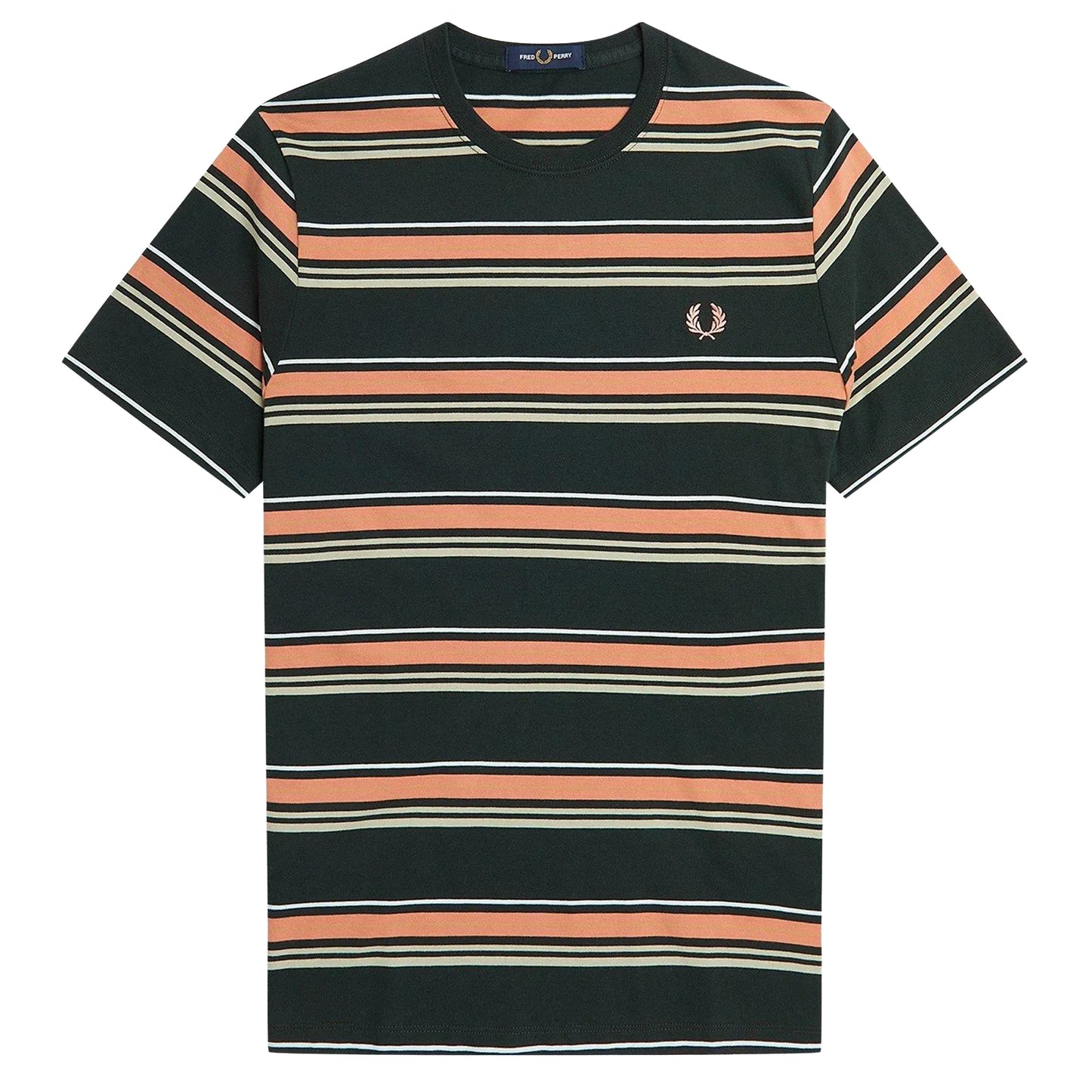 Green - Front - Fred Perry Mens Striped T-Shirt