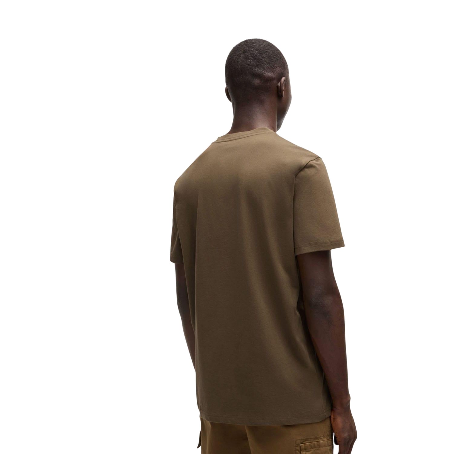 Green - Back - Boss Mens Thinking 1 Logo Cotton T-Shirt
