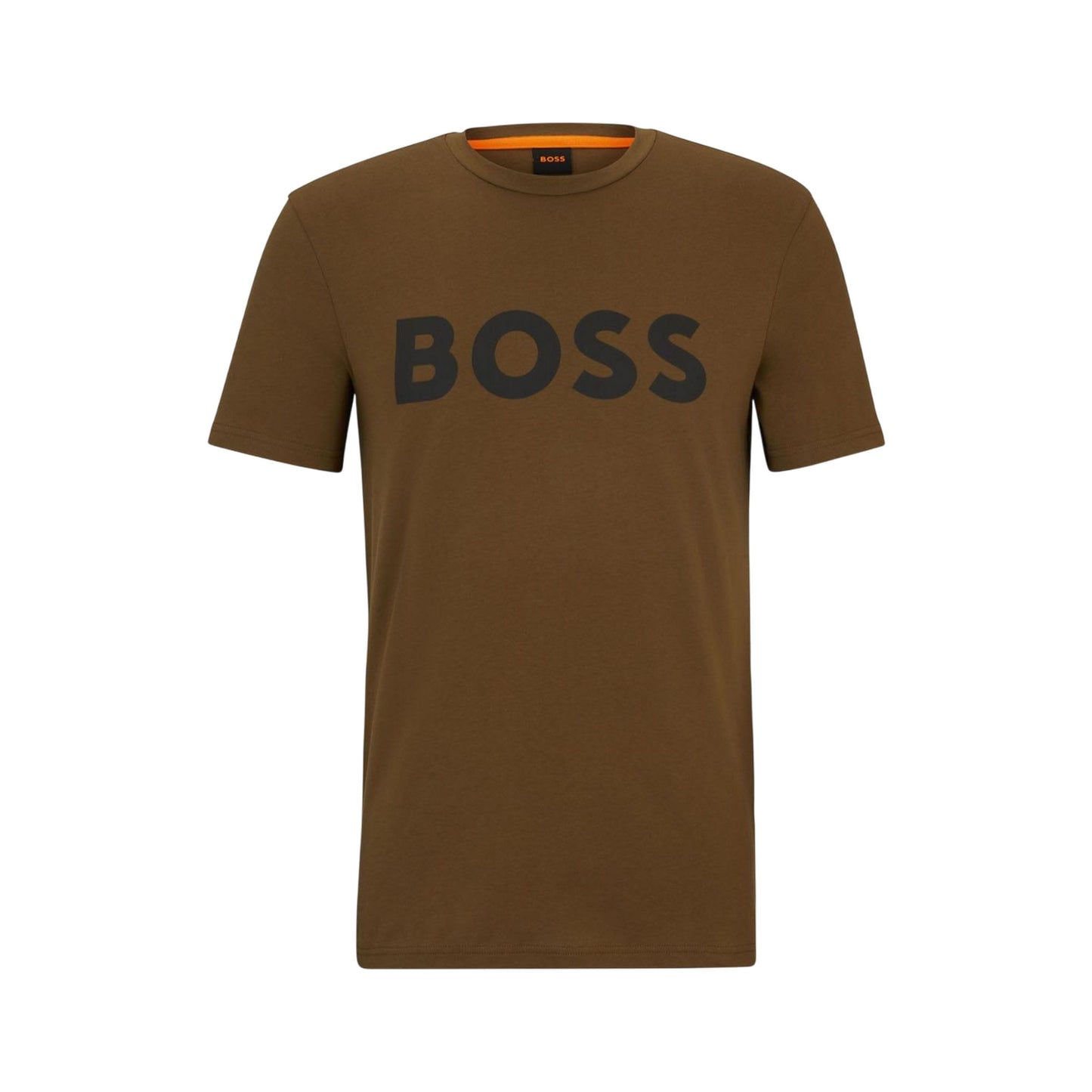 Green - Front - Boss Mens Thinking 1 Logo Cotton T-Shirt
